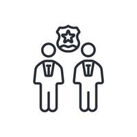 officer icon. .Editable stroke.linear style sign for use web design,logo.Symbol illustration. vector