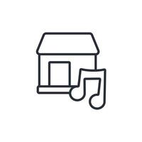 house music icon. .Editable stroke.linear style sign for use web design,logo.Symbol illustration. vector