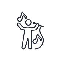 singing icon. .Editable stroke.linear style sign for use web design,logo.Symbol illustration. vector