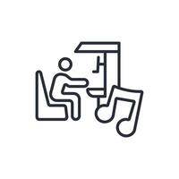 pianist icon. .Editable stroke.linear style sign for use web design,logo.Symbol illustration. vector