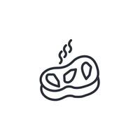 beef icon. .Editable stroke.linear style sign for use web design,logo.Symbol illustration. vector