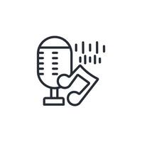 microphone icon. .Editable stroke.linear style sign for use web design,logo.Symbol illustration. vector