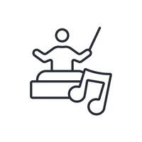 orchestra conductor icon. .Editable stroke.linear style sign for use web design,logo.Symbol illustration. vector