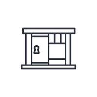 Jail icon. .Editable stroke.linear style sign for use web design,logo.Symbol illustration. vector