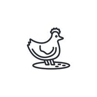 chicken animal icon. .Editable stroke.linear style sign for use web design,logo.Symbol illustration. vector