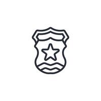 badge police icon. .Editable stroke.linear style sign for use web design,logo.Symbol illustration. vector