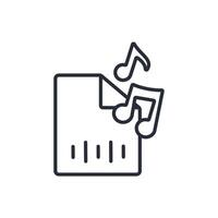 music file icon. .Editable stroke.linear style sign for use web design,logo.Symbol illustration. vector