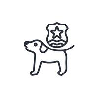 police dog icon. .Editable stroke.linear style sign for use web design,logo.Symbol illustration. vector