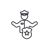 Police icon. .Editable stroke.linear style sign for use web design,logo.Symbol illustration. vector