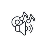 Music icon. .Editable stroke.linear style sign for use web design,logo.Symbol illustration. vector