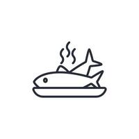 Fish icon. .Editable stroke.linear style sign for use web design,logo.Symbol illustration. vector