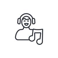 listen music icon. .Editable stroke.linear style sign for use web design,logo.Symbol illustration. vector