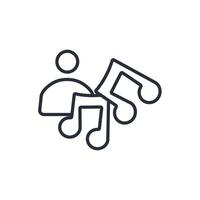 musician icon. .Editable stroke.linear style sign for use web design,logo.Symbol illustration. vector