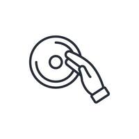 Vinyl icon. .Editable stroke.linear style sign for use web design,logo.Symbol illustration. vector