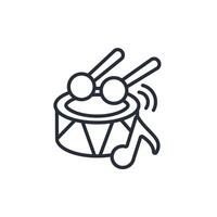 Drum icon. .Editable stroke.linear style sign for use web design,logo.Symbol illustration. vector