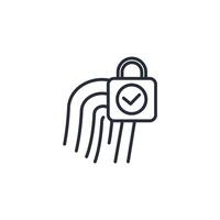 biometrics lock icon. .Editable stroke.linear style sign for use web design,logo.Symbol illustration. vector