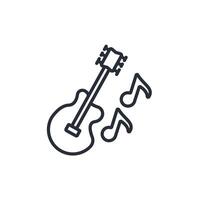 guitarist icon. .Editable stroke.linear style sign for use web design,logo.Symbol illustration. vector