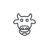 cow face icon. .Editable stroke.linear style sign for use web design,logo.Symbol illustration. vector