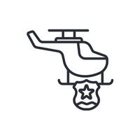 Helicopter icon. .Editable stroke.linear style sign for use web design,logo.Symbol illustration. vector
