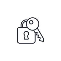 lock and key icon. .Editable stroke.linear style sign for use web design,logo.Symbol illustration. vector