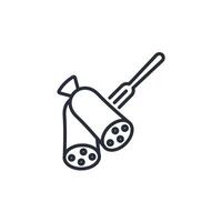 salami icon. .Editable stroke.linear style sign for use web design,logo.Symbol illustration. vector