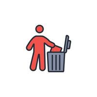 litter icon. .Editable stroke.linear style sign for use web design,logo.Symbol illustration. vector