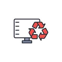 electronic waste icon. .Editable stroke.linear style sign for use web design,logo.Symbol illustration. vector