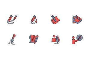 writing icon set..Editable stroke.linear style sign for use web design,logo.Symbol illustration. vector