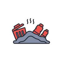 landfill icon. .Editable stroke.linear style sign for use web design,logo.Symbol illustration. vector