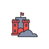 Sand Castle icon. .Editable stroke.linear style sign for use web design,logo.Symbol illustration. vector