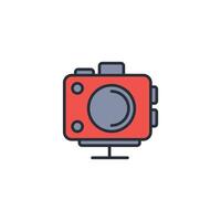 camera icon. .Editable stroke.linear style sign for use web design,logo.Symbol illustration. vector