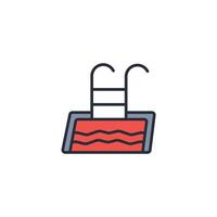 Swimming pool icon. .Editable stroke.linear style sign for use web design,logo.Symbol illustration. vector