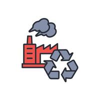 recycling plant icon. .Editable stroke.linear style sign for use web design,logo.Symbol illustration. vector