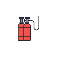 oxygen bottle icon. .Editable stroke.linear style sign for use web design,logo.Symbol illustration. vector