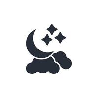 night icon. .Editable stroke.linear style sign for use web design,logo.Symbol illustration. vector