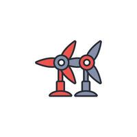 Wind turbine icon. .Editable stroke.linear style sign for use web design,logo.Symbol illustration. vector