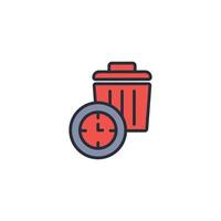 Waste time icon. .Editable stroke.linear style sign for use web design,logo.Symbol illustration. vector