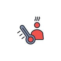 hot icon. .Editable stroke.linear style sign for use web design,logo.Symbol illustration. vector