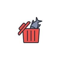organic waste icon. .Editable stroke.linear style sign for use web design,logo.Symbol illustration. vector