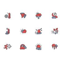 Weather icon set..Editable stroke.linear style sign for use web design,logo.Symbol illustration. vector