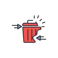 Waste Reduction icon. .Editable stroke.linear style sign for use web design,logo.Symbol illustration. vector