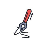 calligraphy icon. .Editable stroke.linear style sign for use web design,logo.Symbol illustration. vector