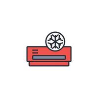 air conditioner icon. .Editable stroke.linear style sign for use web design,logo.Symbol illustration. vector