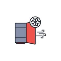 cold air icon. .Editable stroke.linear style sign for use web design,logo.Symbol illustration. vector