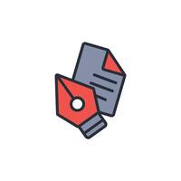 Fountain pen icon. .Editable stroke.linear style sign for use web design,logo.Symbol illustration. vector