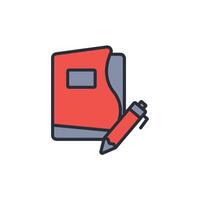 paper and pen icon. .Editable stroke.linear style sign for use web design,logo.Symbol illustration. vector