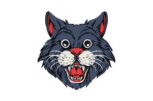 Angry cat prepared for battle. vector