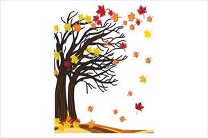 The wonderful autumn colors tree. vector