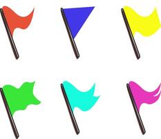 Set of simple flag hand drawn frames. Garlands and ribbons are also available. vector