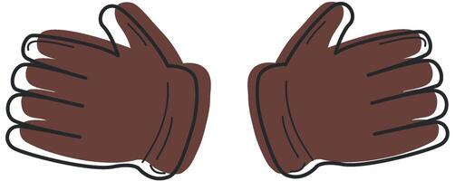 drawing in doodle style. working protective glove. construction tool, hand work vector